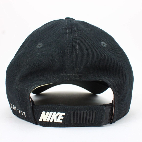 Nike Legacy91 Dri-Fit Black Hat Strapback Athletic Cap Black Swoosh Logo - Picture 4 of 8